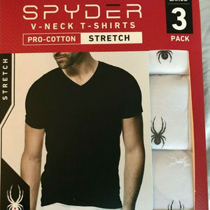 Spyder V-Neck T-Shirts Pro Cotton Stretch 3-Pack